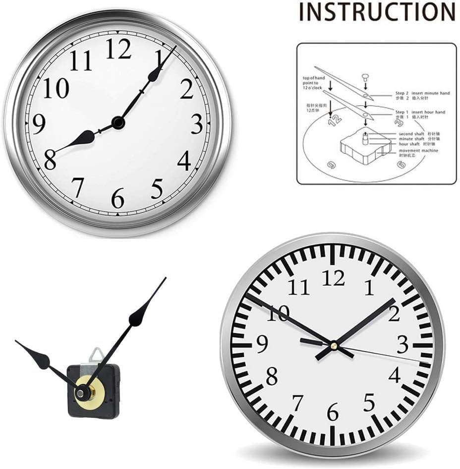 Clock Mechanism Replacement - Quartz Battery Operated Movement Silent Clocks Kit DIY Repair Parts (12mm) - size: 12 mm
