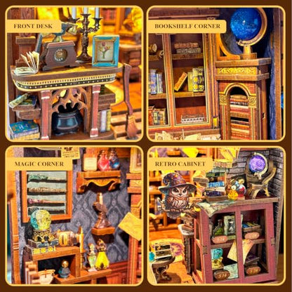 Book Nook Kit DIY Miniature House 3D Wooden Puzzle - Inchspace Bookstore - color: Inchspace Bookstore