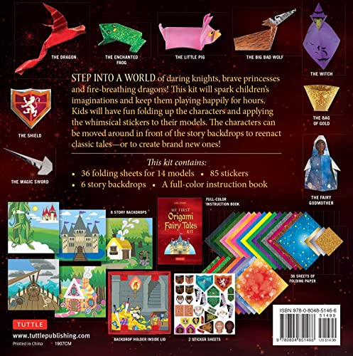 My First Origami Fairy Tales Kit: Paper Models of Knights, Princesses, Dragons, Ogres and More! (includes Folding Sheets, Easy-to-Read Instructions, Story Backdrops, 85 stickers) (Tuttle Specials)