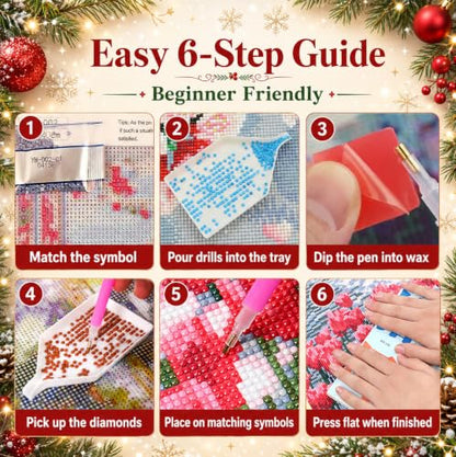 AUKELHJ Christmas Diamond Art Kits for Adults, Diamond Painting, 12x16 Inch - color: 03-Christmas, size: 12X16 inch
