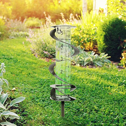 La Crosse 704-56357-INT Helix Spiral Metal Rain Gauge - color: Hammered