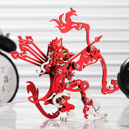 3D Metal Puzzle King Cat, Red - color: King Cat Red