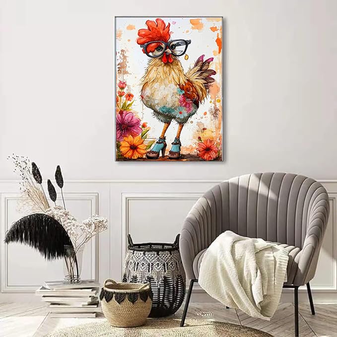 Ekuxom Chicken Diamond Art Kits for Adults-Diamond Painting - color: Chicken-1