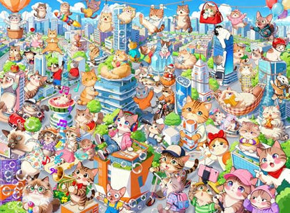 Puzzles for Kids Ages 6-8 8-10 - 200 Piece Puzzles - City Cats Puzzle - color: City Cat