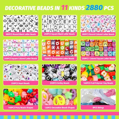Simetufy 12000Pcs Pony Beads Bracelet Making Kit 48 Colors for Kandi Craft - color: 48colors-12000pcs set