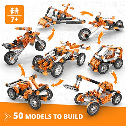 Engino: Creative Builder - 50-In-1 Multimodel Series, Toy Vehicles Brick Set, Motorized, Snap Assembly Construction, Young Engineer STEM Kit, Kids 7+ - style: 50-In-One