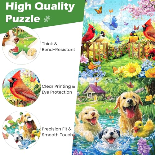 2 Pack 300 Pieces Puzzle for Adults, Bird Dog Jigsaw Puzzles 300 Pieces - color: Dog Bird