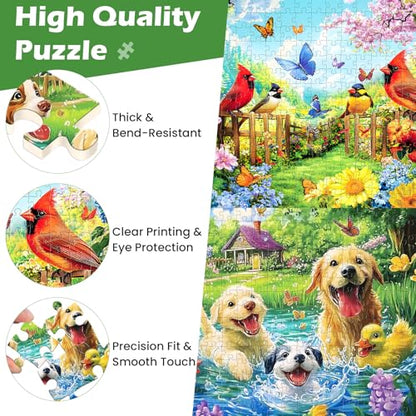 2 Pack 300 Pieces Puzzle for Adults, Bird Dog Jigsaw Puzzles 300 Pieces - color: Dog Bird