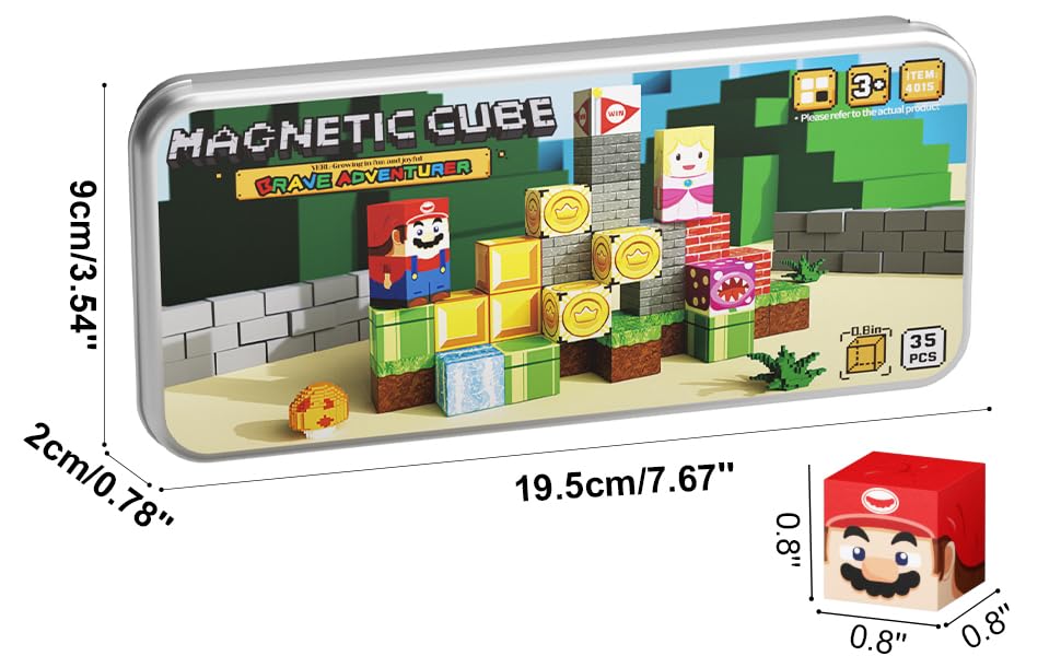 Magnetic Adventure Travel STEM：35PCS Mini Blocks Kit for Ages 3-5 - size: 35PCS