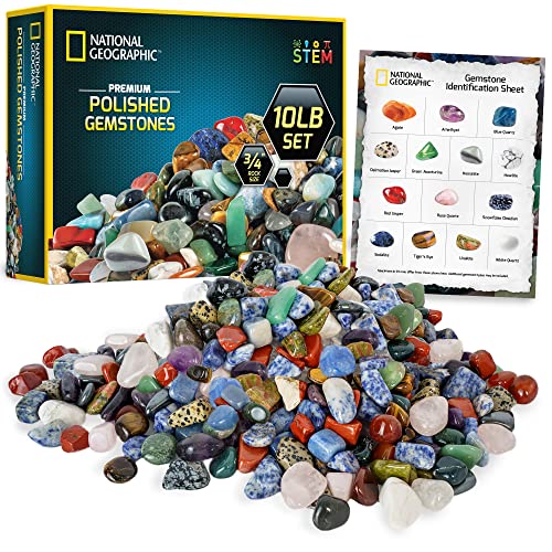 National Geographic Polished Stones and Crystals 10 Lb. Bulk Collection - style: 10 lb, 3/4-Inch Stones