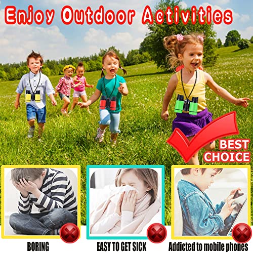 Kids Binoculars Ages 3-12 with Compass & Whistle - color: Green
