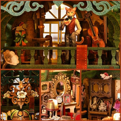 Book Nook Kit, Book Nook Kits for Adults DIY Booknook Model Build - color: Cat Affairs Bureau