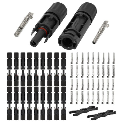 Solar Connectors Kit, 1500V - Waterproof IP68, High Conductivity for 10-14AWG Wires, Includes Spanners - Inspected & Kitted in The USA (18 Pairs - 36 Pcs) - style: 18 Pairs - 36 Pcs