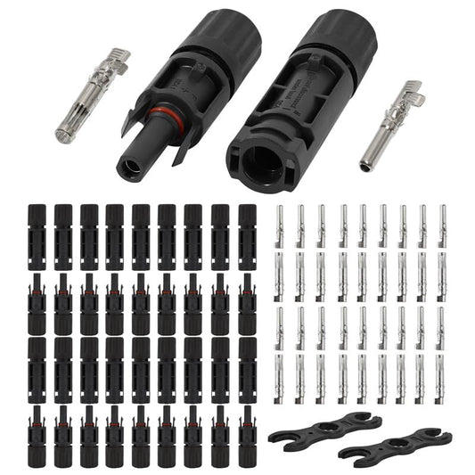 Solar Connectors Kit, 1500V - Waterproof IP68, High Conductivity for 10-14AWG Wires, Includes Spanners - Inspected & Kitted in The USA (18 Pairs - 36 Pcs) - style: 18 Pairs - 36 Pcs