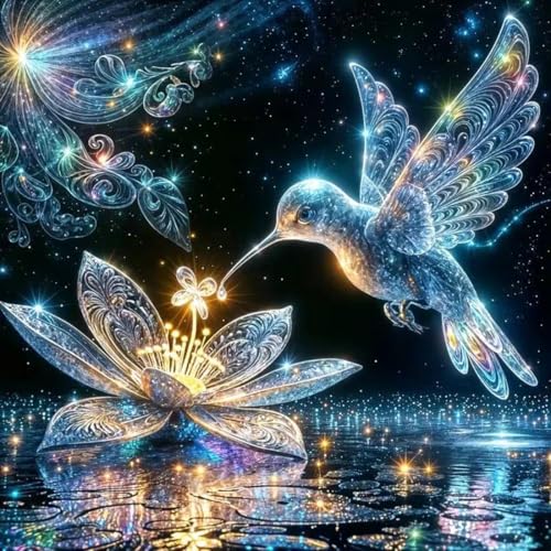 Hummingbird Diamond Art Kits For Adults,DIY Bird Diamond Painting Kits - color: Hummingbird Bird