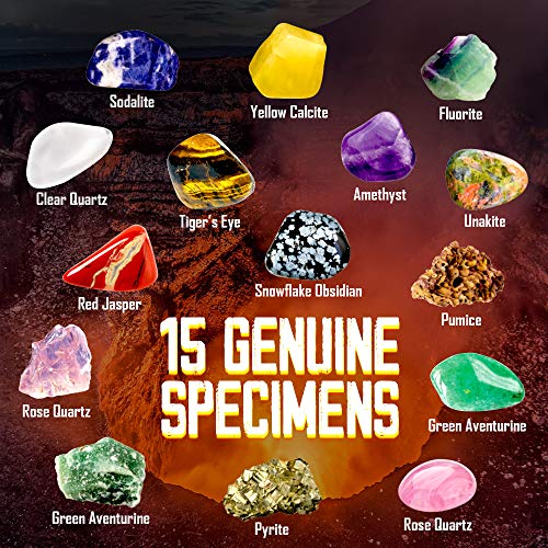 Piano Potato Rocks Collection 15 Gems Kit with ID Sheet, Geology for Kids - style: Stone Collection