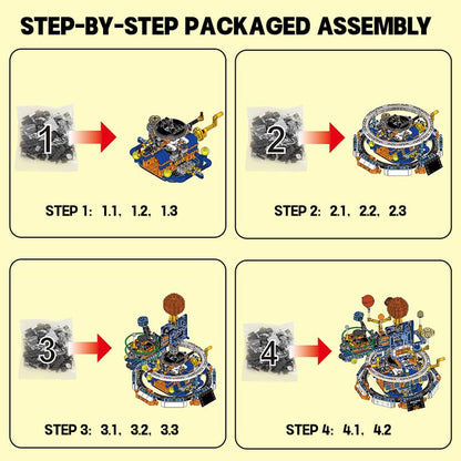 Solar System Globe Building Set, 1140 Pcs STEM Planet Assembly Model for Teens