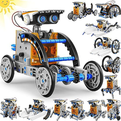 STEM 13-in-1 Education Solar Power Robots Toys for Boys Age 8-12 - color: Blue Gray