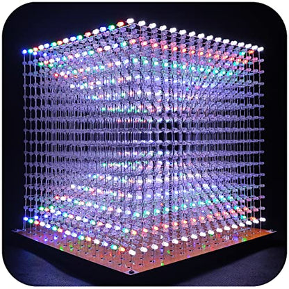 Mini 3D Led Cube DIY Electronics Kit Soldering Project Kit (3D16MINI-MULTI4-KIT) - color: 3d16mini-multi4-kit