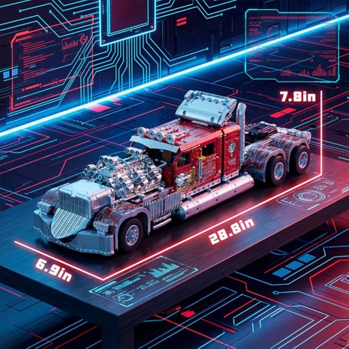 TH-24 Semi Truck and Trailer Model Car Building Set for Adults 3485 Pcs - style: TH-24 Semi Truck