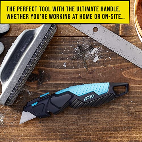 Zoid 3-in-1 Adjustable Utility Knife with Contoured Body and Trax-Grip for Safe and Easy Cutting, Functions as a Precision Utility Knife, Wire Stripper, and Carabiner, Box Cutter, Wire Cutter - size: Single, style: 3-in-1 Adjustable Utility Knife