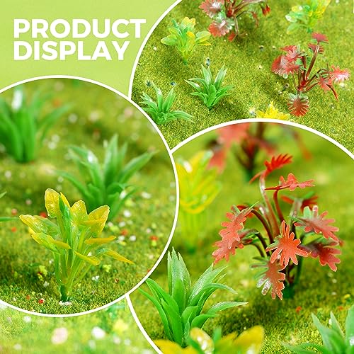 Yetaha 90Pcs Mixed Color Mini Shrub Bush Models - color: Red