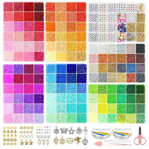 Redtwo 3mm 45000pcs Glass Seed Beads Kit