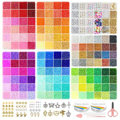 Redtwo 3mm 45000pcs Glass Seed Beads Kit