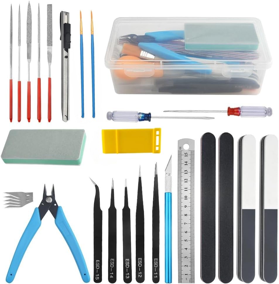 29-Piece Hobby Craft Model Tool and Paint Kit for Plastic Miniatures