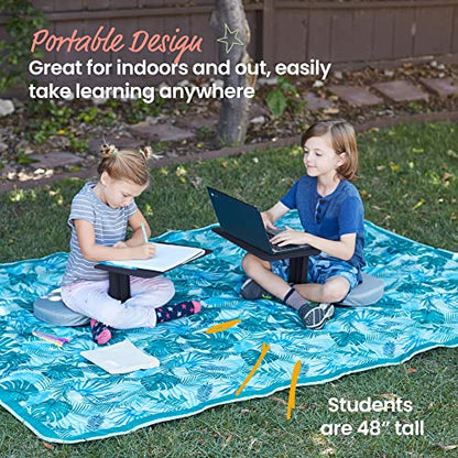 ECR4Kids The Surf Portable Lap Desk with Cushion, Flexible Seating, Navy, 10-Piece - color: Navy