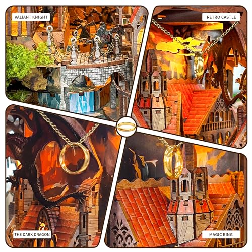 Book Nook Kit with LED Lights DIY Miniature Dollhouse - color: Spirit Valley of the Magic Ring