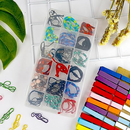 OALCQ Craft Organizers And Storage Box 18 Grids Clear Plastic Bead Organizer With Dividers, Clear Craft Storage for Beads, Earrings, Pills, Jewelry, Screws, Seeds, Small Parts, Hair Ties - size: 18 grids