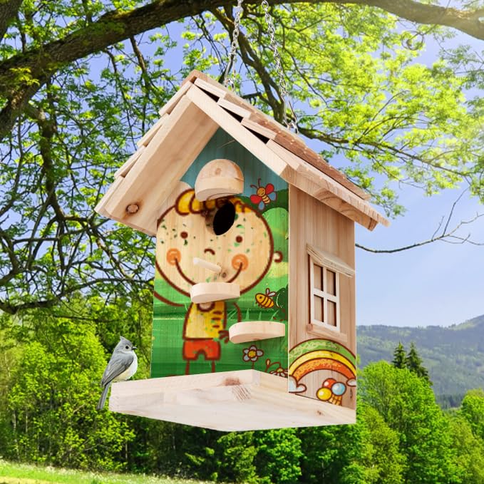 DIY Birdhouse Building Kit for Adults, Wooden Bird Houses to Paint for Kids, Outdoor Woodworking Kits Adult Crafts for Outside(Wood, 6.5in) - style: 6.5 in