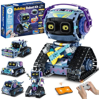 Bundle - 2 Items: Sillbird Solar Robot Toys & Robot Building Kit with Remote Control, Coding Christmas STEM Technic Toys for Birthday, DIY Science Educational Robotic Toys for Kids Teens