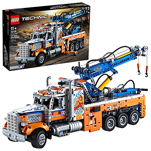 LEGO Technic Heavy-Duty Tow Truck 42128 with Crane Toy Model Building Set, Engineering for Kids Series - style: Frustration-Free Packaging