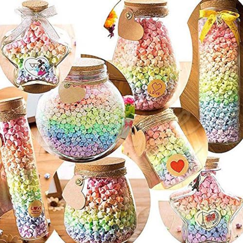 Star Origami Paper Star Paper Strip Sided Origami Stars Paper Lucky Star Decoration Paper Strips DIY Hand Art Crafts(Love (540 sheets))