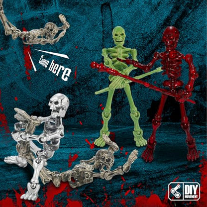 6 Pcs T13 Skeleton Action Figures Set,Titan Dummy 13,Skeleton Toy