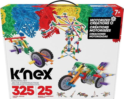 Basic Fun K'NEX | Motorised Creations Building Set | 3D Educational Toys for Kids, 325 Piece Stem Learning Kit, Engineering for Kids, 25 Model Building Construction Toy for Children Ages 7 85049