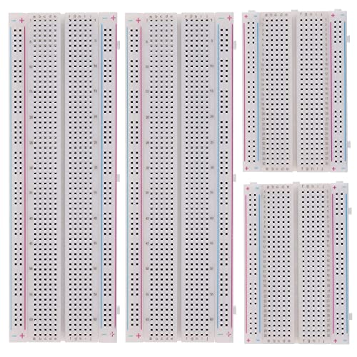 Solderless Breadboard and Jumper Wires Kit, 830/400 Tie Points Boards and Jumper Wires, Compatible for Single Board Computers or Arduino Projects (4 Breadboards Kit) - size: 4 Breadboards Kit