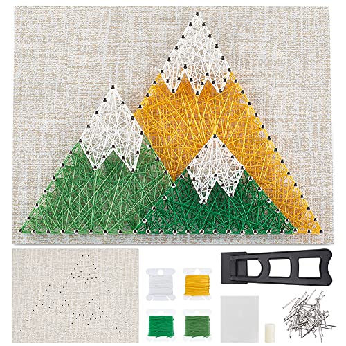 WEBEEDY 3D String Art Kit for Adults Beginners, DIY Mountain String Craft Kit, Include All Necessary Accessories and Frame, Christmas Home Wall Decorations Unique Gift - color: Mountain