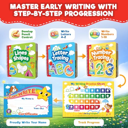Doctor Jupiter Preschool Tracing Books for Toddlers, 3+ Year Old Kids — Learning Activity Books, Educational Toys, 100+ Wipe Clean Preschool & Kindergarten Activities - style: Preschool Tracing: 3+