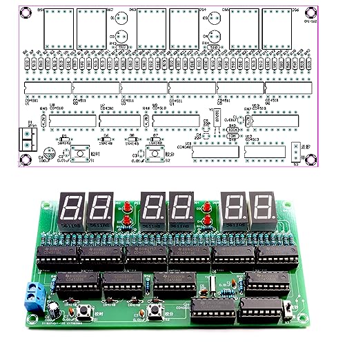 DIY Electronic Clock kit 6 bit Digital Circuit Clock Soldering kit Skill Contest Training Materials for Adults