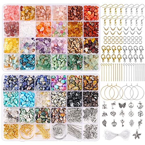 Quefe 40 Colors Crystal Beads for Jewelry Making Crystal and Gemstone - color: 40 Colors