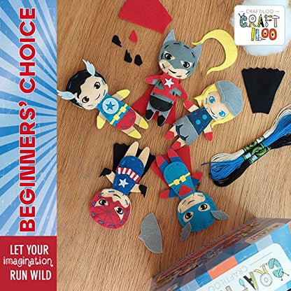 Superhero Sewing Kit for Little Kids - 5 Easy Felt Beginner Projects - color: Superhero Kit