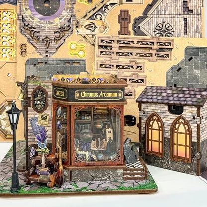 Book Nook Kit DIY Miniature House 3D Wooden Puzzle - Time Magic Club - color: Time Magic Club