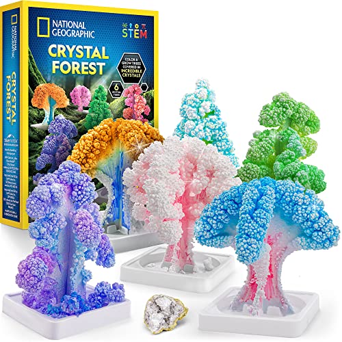 NATIONAL GEOGRAPHIC Craft Kits for Kids - Crystal Growing Kit, Grow 6 Crystal Trees in Just 6 Hours, Educational & Magic Chemistry Set – Science Kit for Kids with 10 Amazing Magic Tricks, STEM