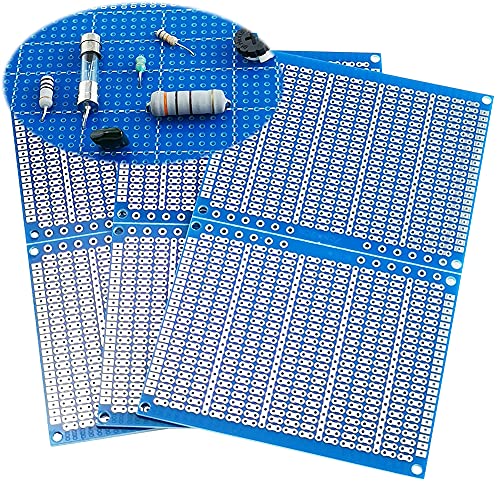 YUNGUI 6PCS Solderable Breadboard,824 Holes 70x90x1.6mm PCB Board for DIY Prototype Soldering and Electronic Project with Arduino Kits, Blue
