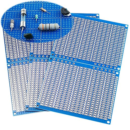 YUNGUI 6PCS Solderable Breadboard,824 Holes 70x90x1.6mm PCB Board for DIY Prototype Soldering and Electronic Project with Arduino Kits, Blue