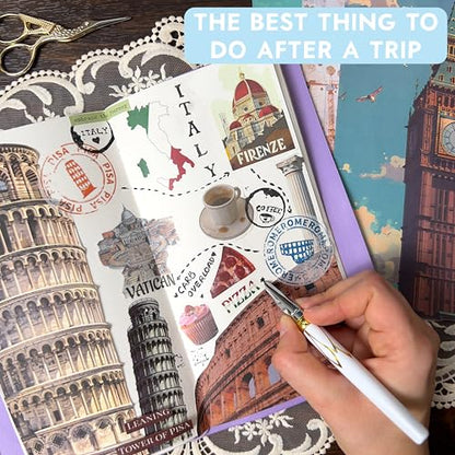 Travel Stickers for Scrapbooking & Journaling - Travel Scrapbook Supplies - color: Tales of Travel
