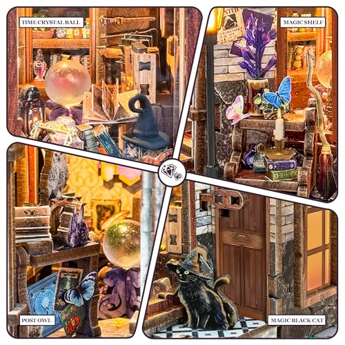 Book Nook Kit DIY Miniature House 3D Wooden Puzzle - Time Magic Club - color: Time Magic Club